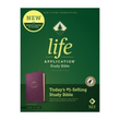 Load image into Gallery viewer, Personalized Custom Text Your Name NLT Life Application Study Bible Third Edition Thumb Index Purple LeatherLike