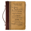 Load image into Gallery viewer, I Know the Plans Two-tone Brown Faux Leather Jeremiah 29:11 Personalized Bible Cover For Women