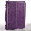 Load image into Gallery viewer, Hebrews 11:1 Faux Leather Purple Personalized Bible Cover for Women