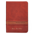 Load image into Gallery viewer, Personalized Custom Text Your Name KJV Holy Bible COMPACT LuxLeather Brown King James Version