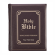 Load image into Gallery viewer, Personalized Bible Custom Text Dark Brown Faux Leather Hardcover King James Version Family Bible