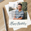 Load image into Gallery viewer, Personalized Happy Birthday Card Custom Your Photo Image Upload Your Text Greeting Card
