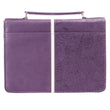 Load image into Gallery viewer, Purple Floral Faux Leather Personalized Bible Cover For Women