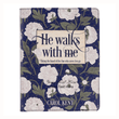 Load image into Gallery viewer, Personalized Custom Text Your Name He Walks with Me Devotional Gift Book Faux Leather