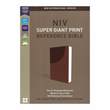 Load image into Gallery viewer, Personalized Custom Text Your Name NIV Super-Giant Print Reference Bible Leathersoft Brown New International Version
