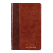 Load image into Gallery viewer, Personalized Custom Text Your Name KJV Giant Print Two-Tone Brown Bible King James Version
