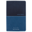 Load image into Gallery viewer, Personalized Custom Text Your Name KJV Deluxe Gift Holy Bible Navy Blue Leathersoft King James Version