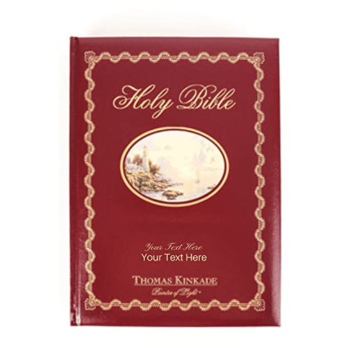 Personalized Custom Text Your Name NKJV Lighting The Way Home Family Bible Burgundy Padded Hardcover