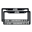 Load image into Gallery viewer, Hebreos 12:2 Christian Spanish License Plate Frame | Porta Placas Cristiano para Matriculas en Español
