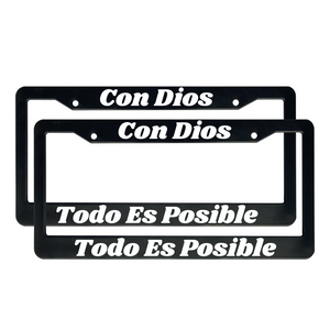 Con Dios Todo Es Posible | Christian Spanish License Plate Frame