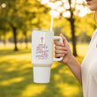 Load image into Gallery viewer, She Is Clothed with Strength and Honor Proverbs 31:25 | Christian Travel Mug Tumbler

