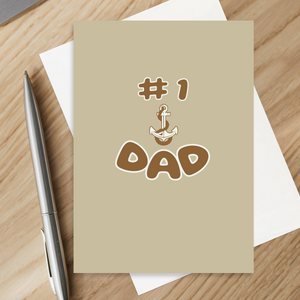 #1 Dad Father's Day Card 5’X7’ | Gift for Dad