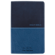 Load image into Gallery viewer, Personalized Custom Text Your Name KJV Deluxe Gift Holy Bible Navy Blue Leathersoft King James Version
