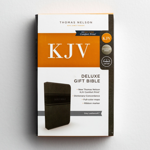 Personalized KJV Deluxe Gift Holy Bible Gray Leathersoft King James Version