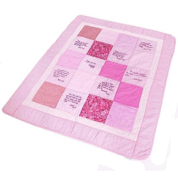 Embroidered Scripture Baby Quilt