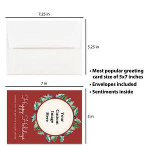 Personalized Holiday Christmas Card Custom Your Photo Image Upload Your Text Greeting Card