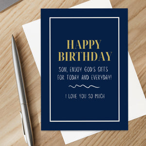 Christian Birthday Card for Son, Card Christian Birthday Card, Christian Gift for Son Birthday