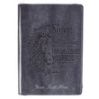 Load image into Gallery viewer, Personalized Lion Face Be Strong and Courageous Zippered Classic LuxLeather Journal
