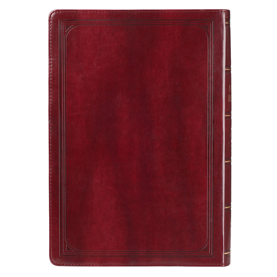 Personalized KJV Bible Super Giant Print King Indexed LuxLeather Burgundy