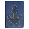 Load image into Gallery viewer, Personalized Journal Custom Text Hope As An Anchor Hebrew 6:19 Journal LuxLeather Navy Blue
