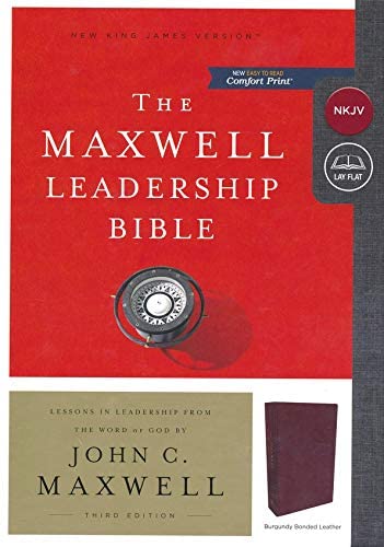 Personalized NKJV Maxwell Leadership Bible Third Edition Premium Bonded Leather Burgundy