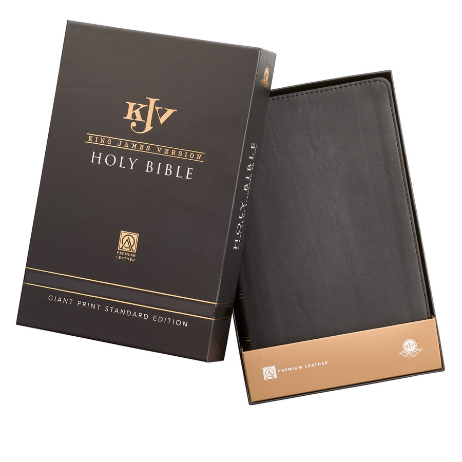 Personalized Bible KJV Giant Print Holy Bible Full Grain Premium Leather Thumb Index Black