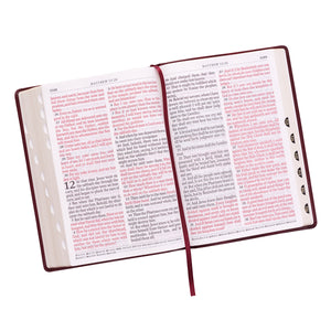 Personalized KJV Bible Super Giant Print King Indexed LuxLeather Burgundy