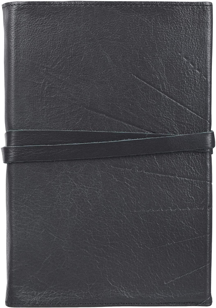 Personalized Black Classic Full Grain Leather Writing Journal/Notebook