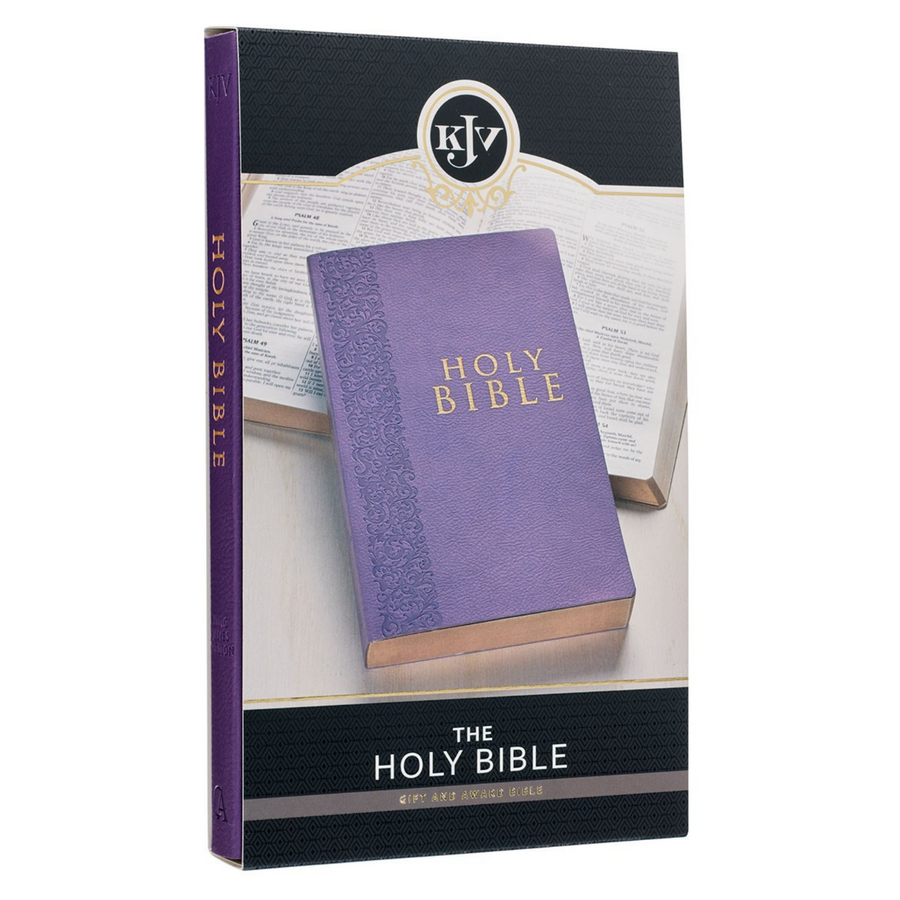 Personalized Custom Text Your Name KJV Budget Gift and Award Purple Bible King James Version