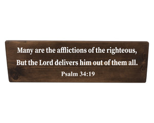 Psalm 34:19 Many Are The Afflictions Of The Righteous Wood Decor