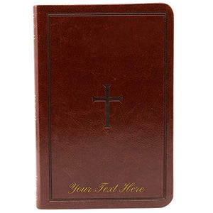 Personalized NKJV Compact Ultrathin Bible Brown Cross LeatherTouch Indexed