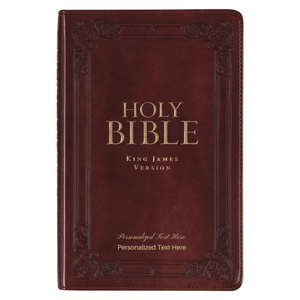 Personalized Custom Text Your Name KJV Holy Bible Standard Size Thumb Index Edition Burgundy King James Version