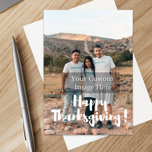 Personalized Thanksgiving Card Custom Your Photo Image Upload Your Text Greeting Card