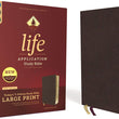 Load image into Gallery viewer, Personalized Custom Text Your Name NIV Life Application Study Bible Third Edition Large Print Bonded Leather Burgundy Thumb Indexed
