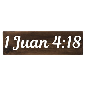 1 Juan 4:18 Spanish Wood Decor