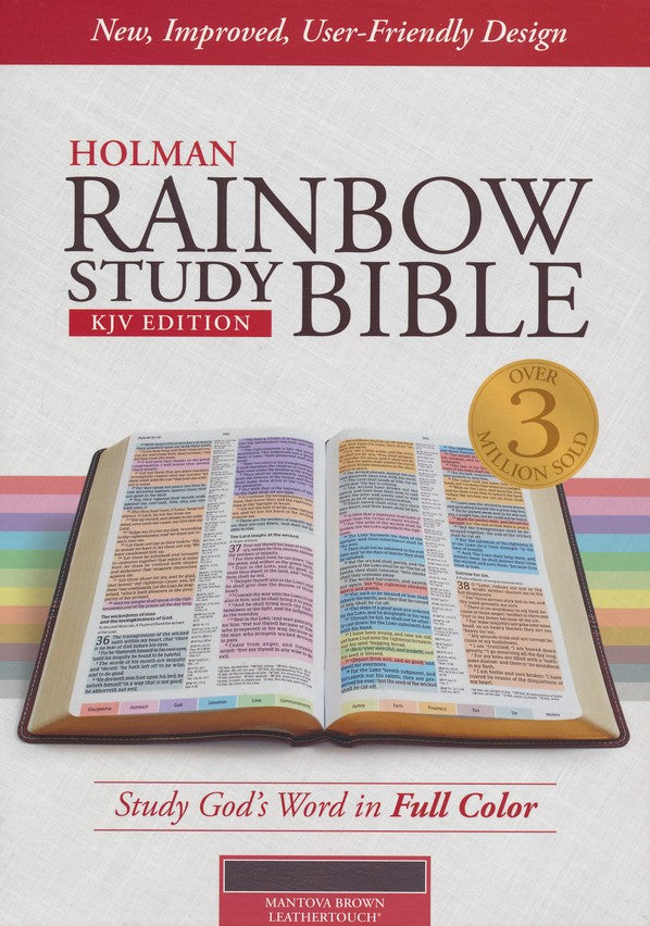 Personalized KJV Rainbow Study Bible Brown LeatherTouch