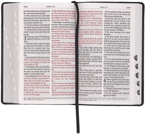 Personalized KJV Holy Bible Giant Print Two-Tone Black/Grey Faux Leather