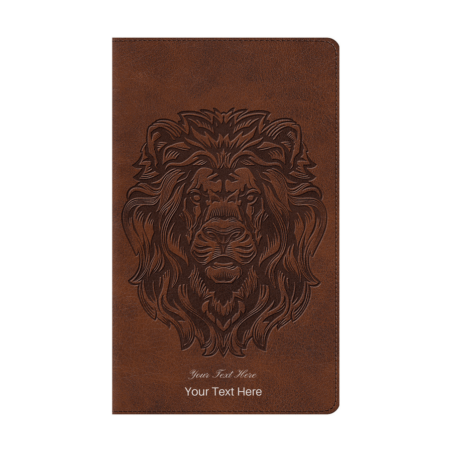 Personalized Custom Text Your Name ESV Thinline Holy Bible TruTone Royal Lion Brown English Standard Version