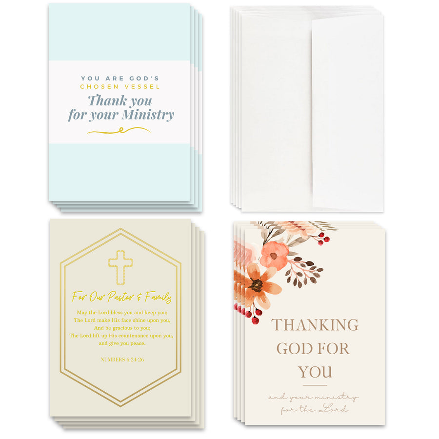 Ministry Appreciation Variety Card Pack Assortment For Pastor, For Minister, Volunteers