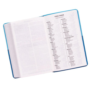 Personalized KJV Giant Print Bible Two-Tone Blue Faux Leather w/Ribbon Marker King James Version