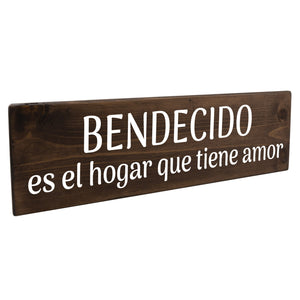 Bendecido es el hogar que tiene amor Spanish Wood Decor