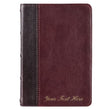 Load image into Gallery viewer, Personalized KJV Merlot &amp; Burgundy Two-Tone Full Grain Leather Compact
