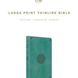 Load image into Gallery viewer, Personalized Bible Custom Text Your Name ESV Large Print Thinline TruTone Turquoise Emblem
