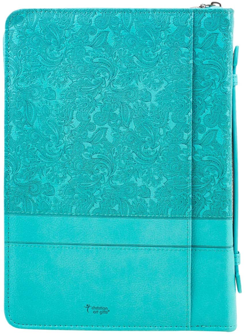 Jeremiah 31:3 Faux Leather Turquoise Personalized Bible Cover For Women