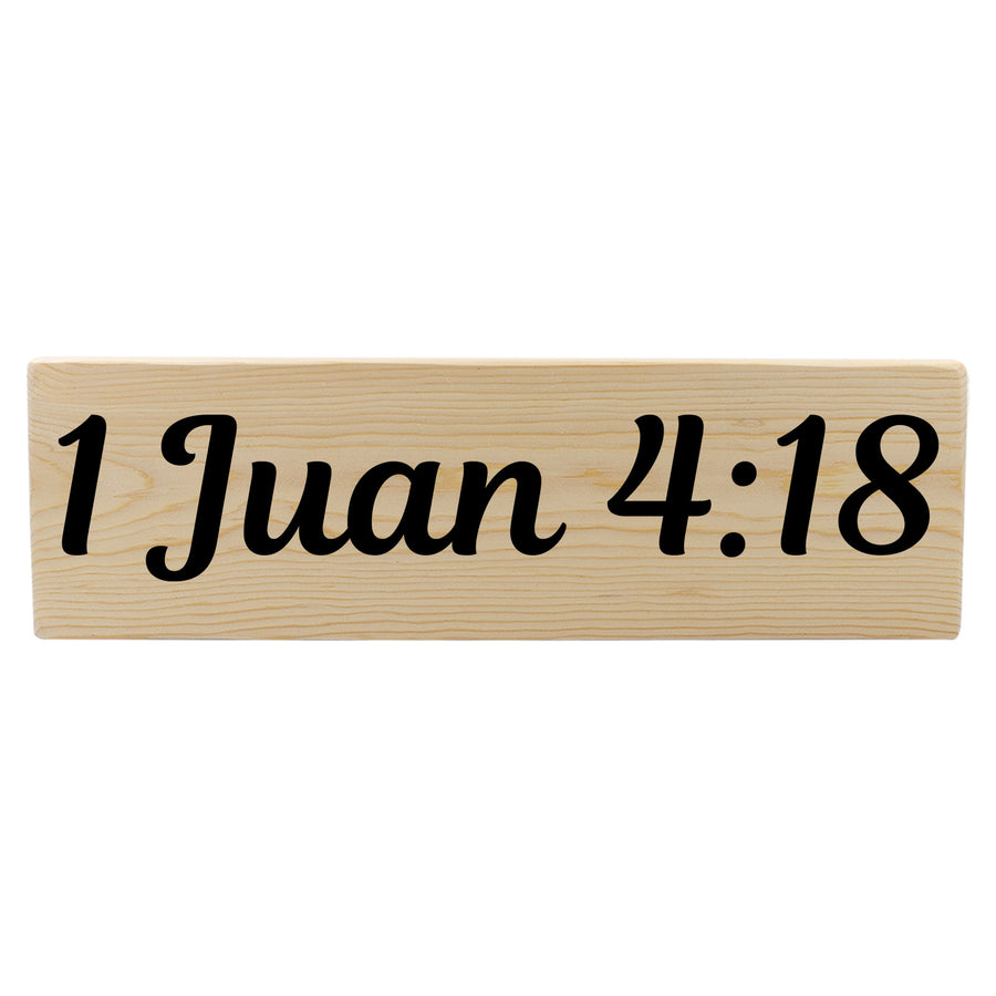 1 Juan 4:18 Spanish Wood Decor