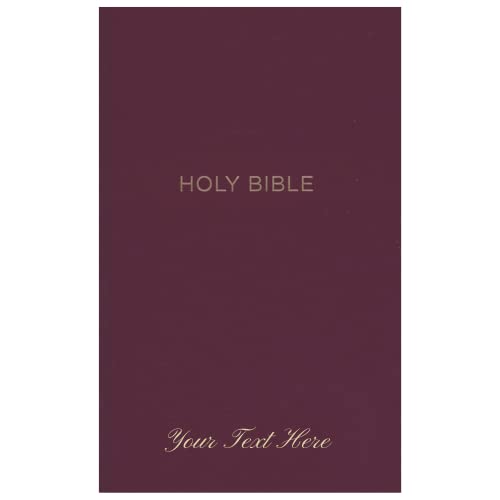 Personalized NKJV Pew Bible Red Letter Hardcover Burgundy