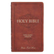 Load image into Gallery viewer, Personalized Custom Text Your Name KJV Holy Bible Giant Print Brown Faux Leather w/Ribbon Marker
