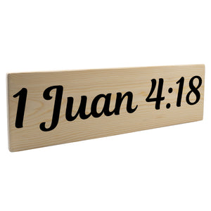 1 Juan 4:18 Spanish Wood Decor