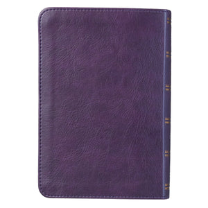 Personalized Custom Text Your Name KJV Holy Bible COMPACT LuxLeather Purple King James Version