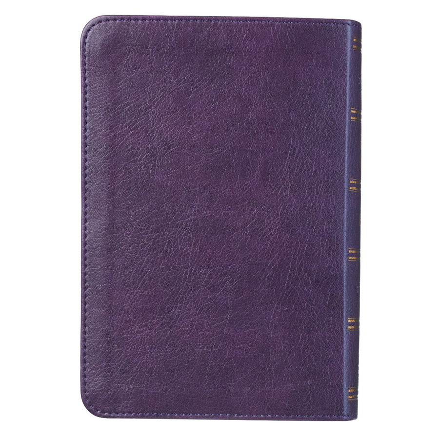 Personalized Custom Text Your Name KJV Holy Bible COMPACT LuxLeather Purple King James Version